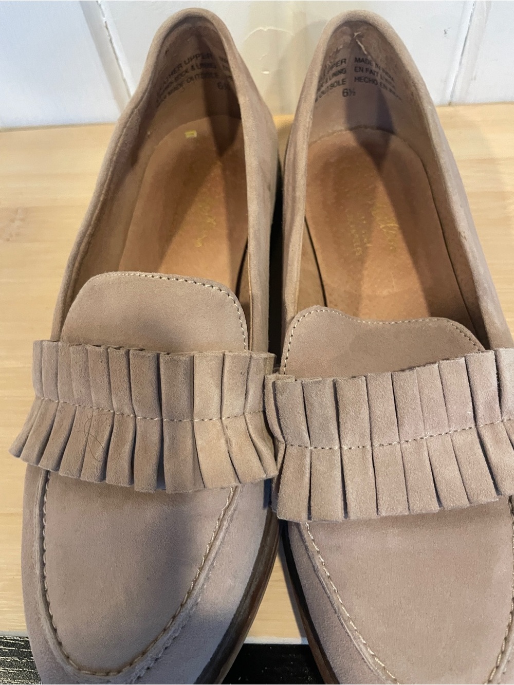 Seychelles Taupe Suede Fringed  Loafers size 6.5 - Picture 6 of 8